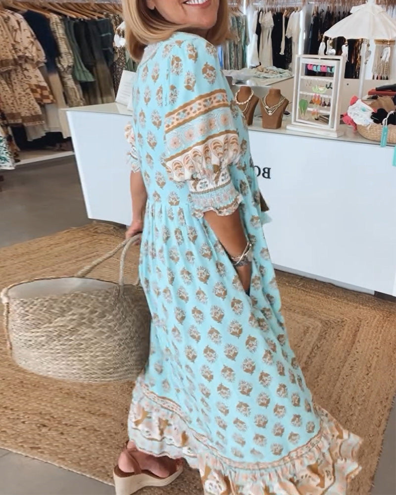 Vrouwen Maxi Jurk met V-hals voor de Lente 6