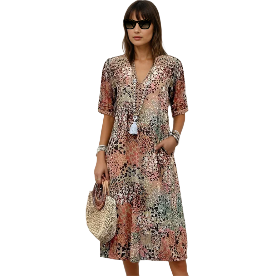 Vrouwen Mid-Length Jurk Bohemian Stijl Ademend 0