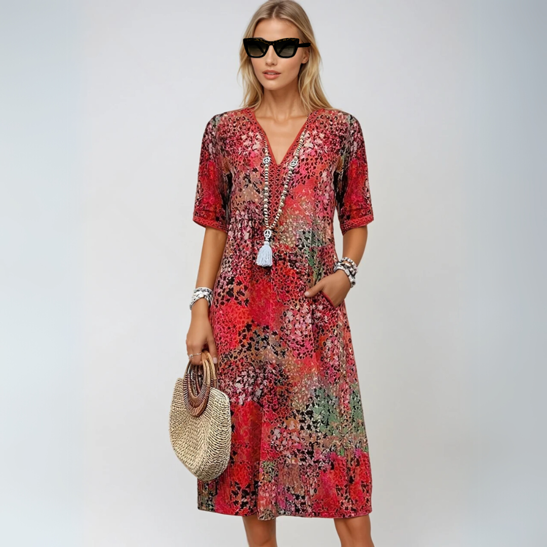 Vrouwen Mid-Length Jurk Bohemian Stijl Ademend 4