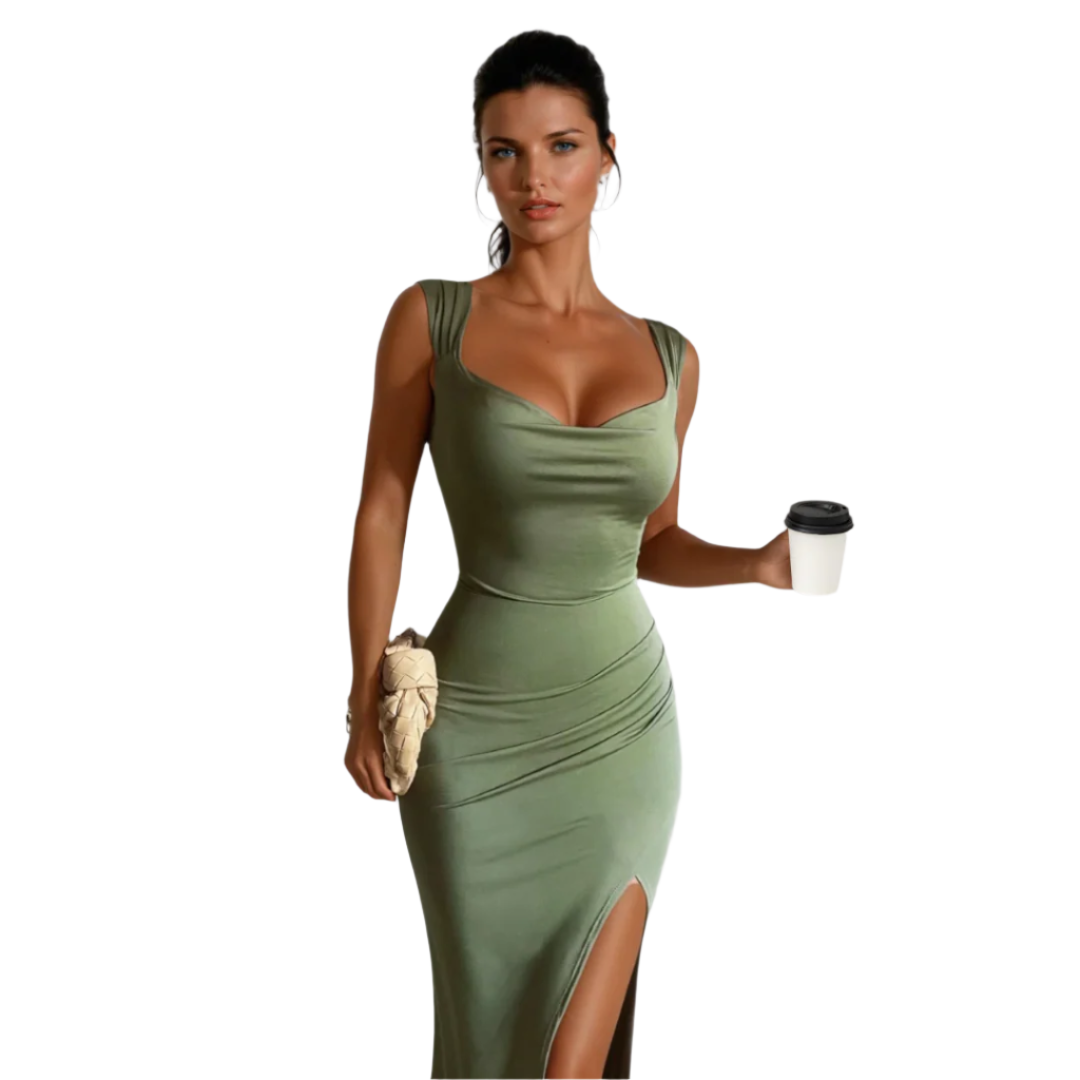 Vrouwen Midi Jurk Elegante Stijl Polyester 0