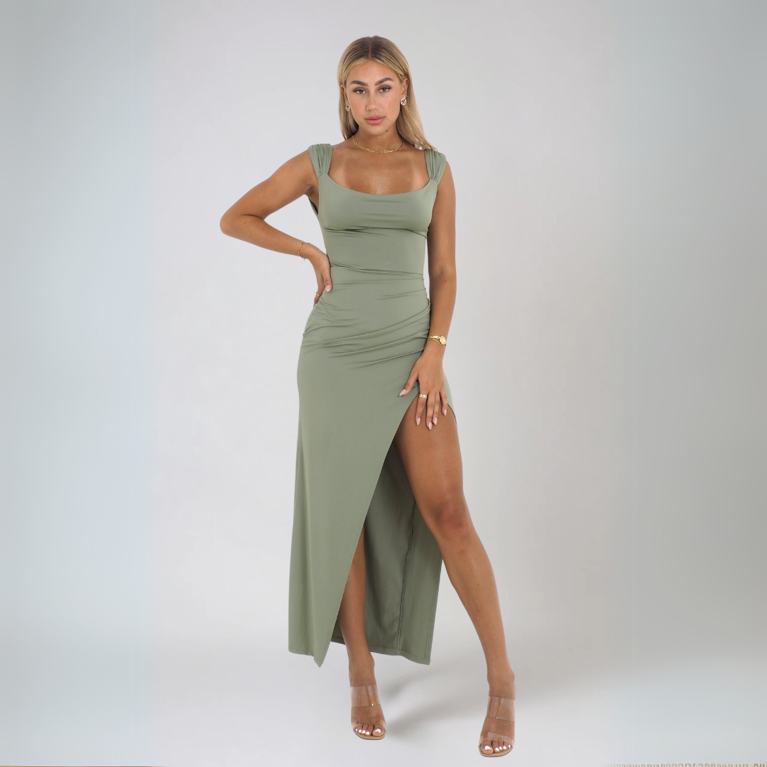 Vrouwen Midi Jurk Elegante Stijl Polyester 1