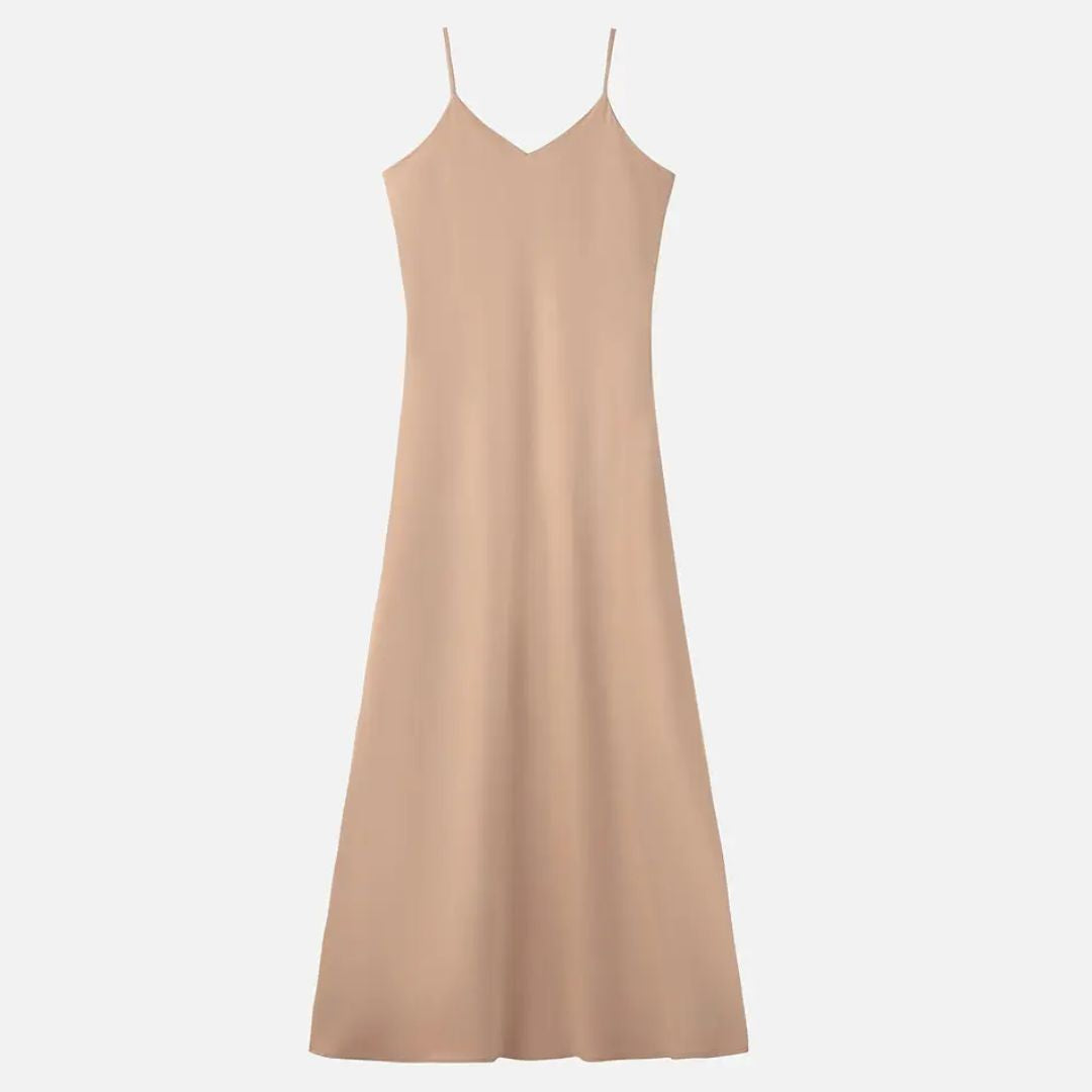 Vrouwen Midi Jurk Satijn met Verstelbare Spaghettibandjes 1