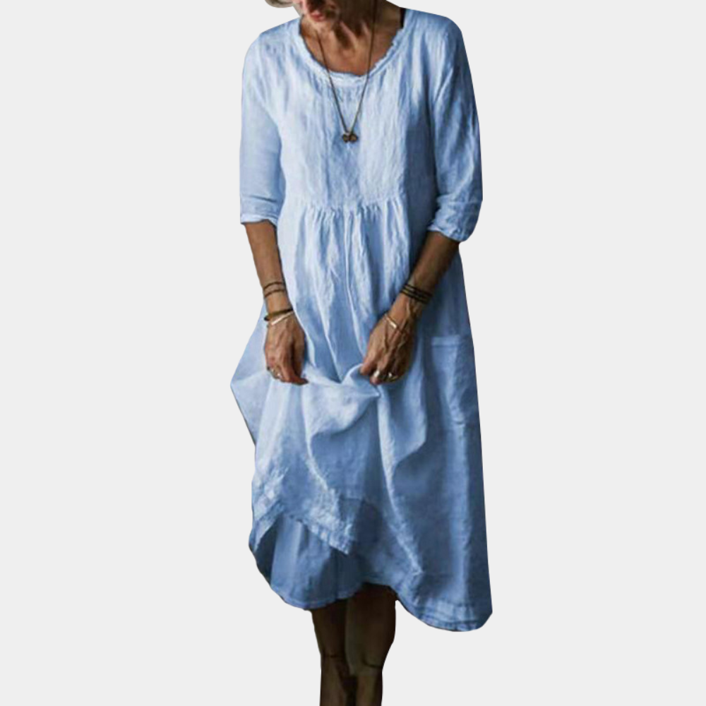 Vrouwen Midi Jurk met Elbowlange Mouwen 1