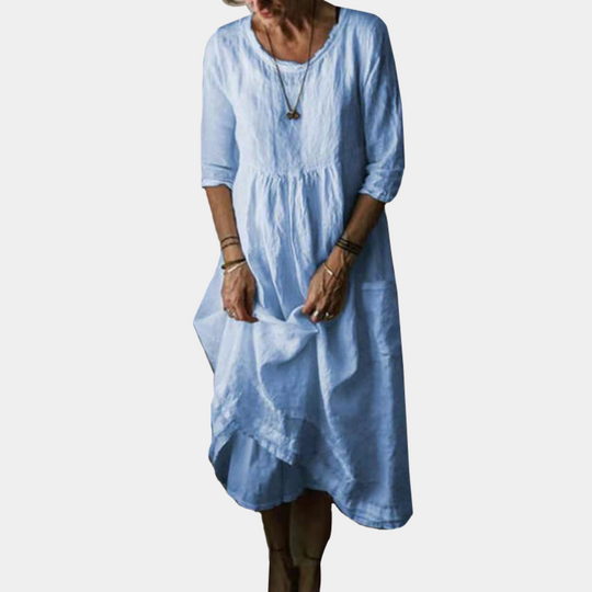 Vrouwen Midi Jurk met Elbowlange Mouwen 1