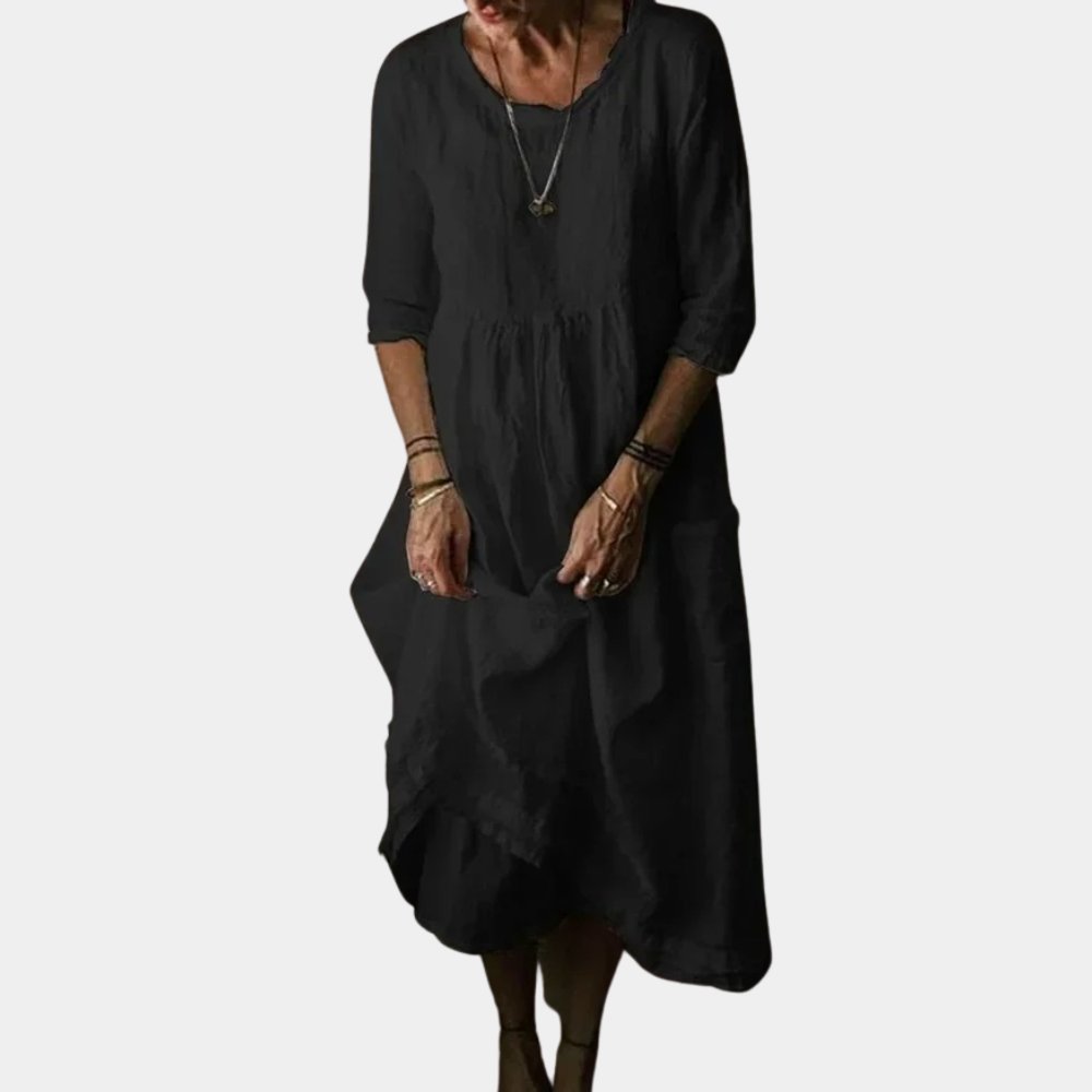 Vrouwen Midi Jurk met Elbowlange Mouwen 3