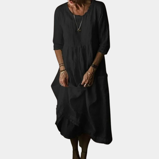 Vrouwen Midi Jurk met Elbowlange Mouwen 3