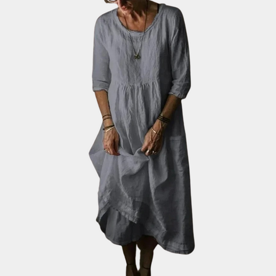 Vrouwen Midi Jurk met Elbowlange Mouwen 4