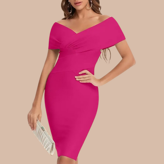 Vrouwen Off-Shoulder Jurk Met Sofisticeerde Snit 4