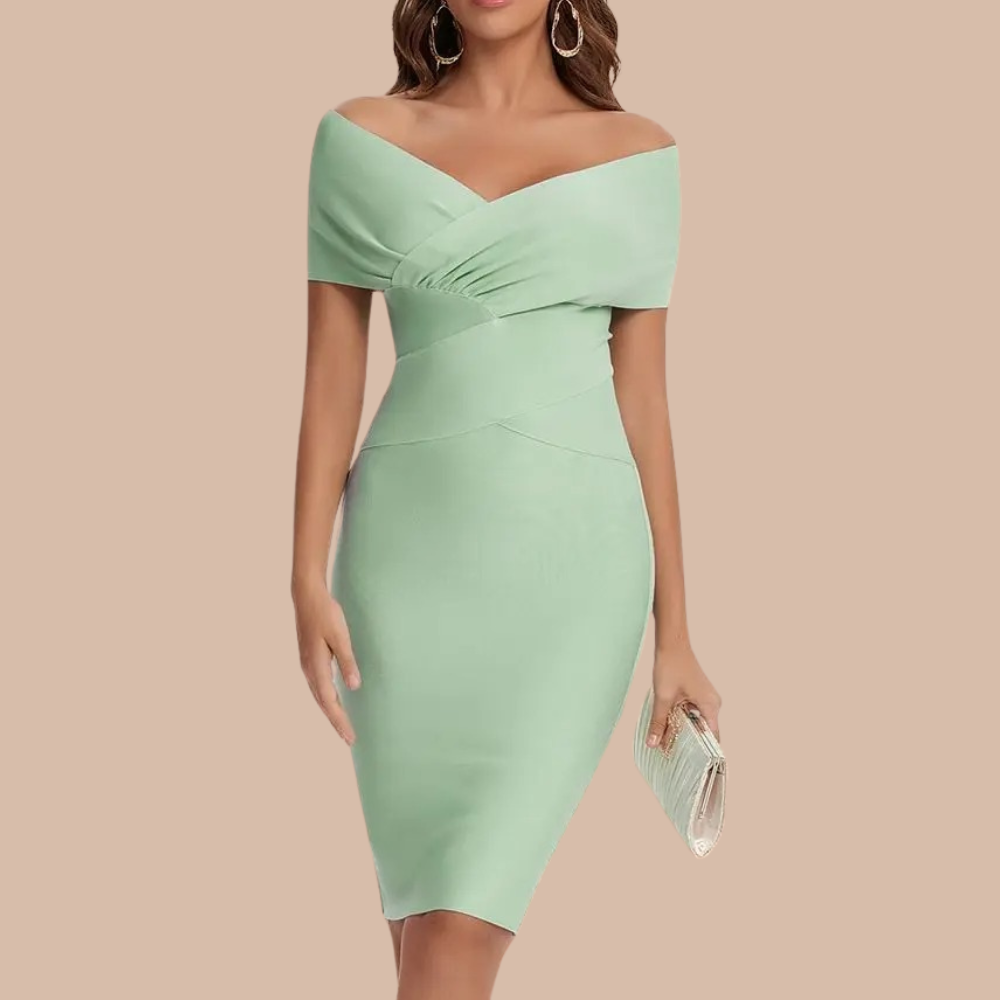 Vrouwen Off-Shoulder Jurk Met Sofisticeerde Snit 5
