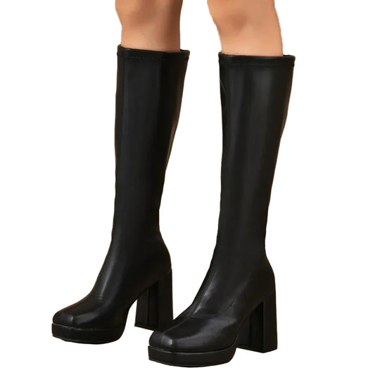 Vrouwen Over-de-Knie Laarzen Chunky Hak 0