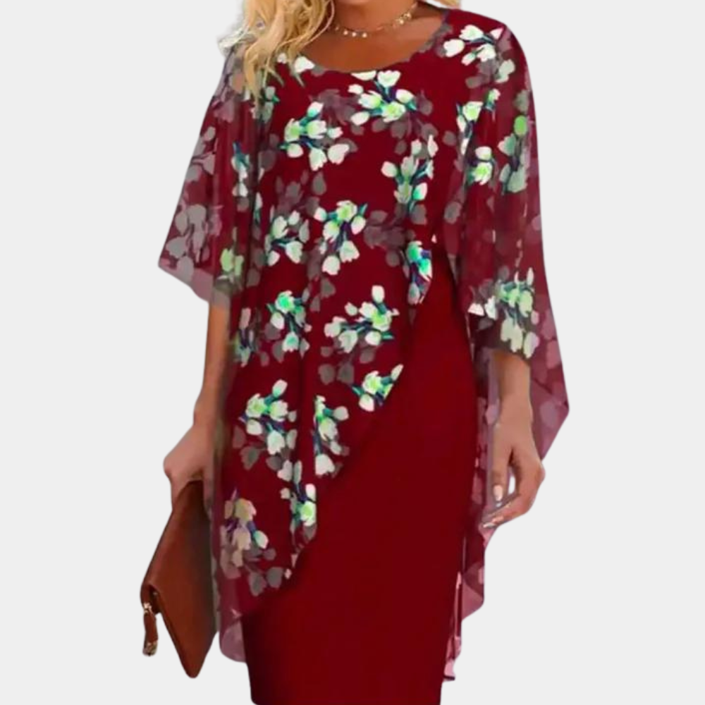 Vrouwen Tørklædekjole met Bloemenprint 2