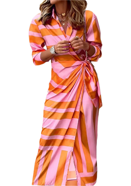 Vrouwen Wrap Dress Met Print Elegante Stijl 0