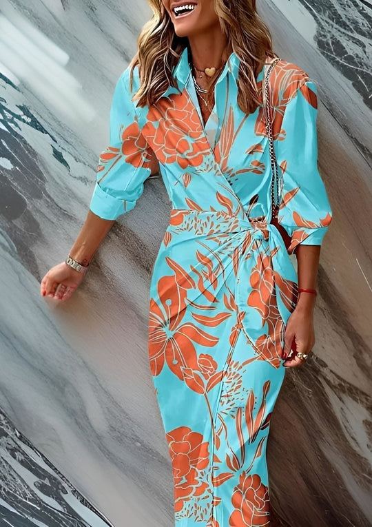 Vrouwen Wrap Dress Met Print Elegante Stijl 10