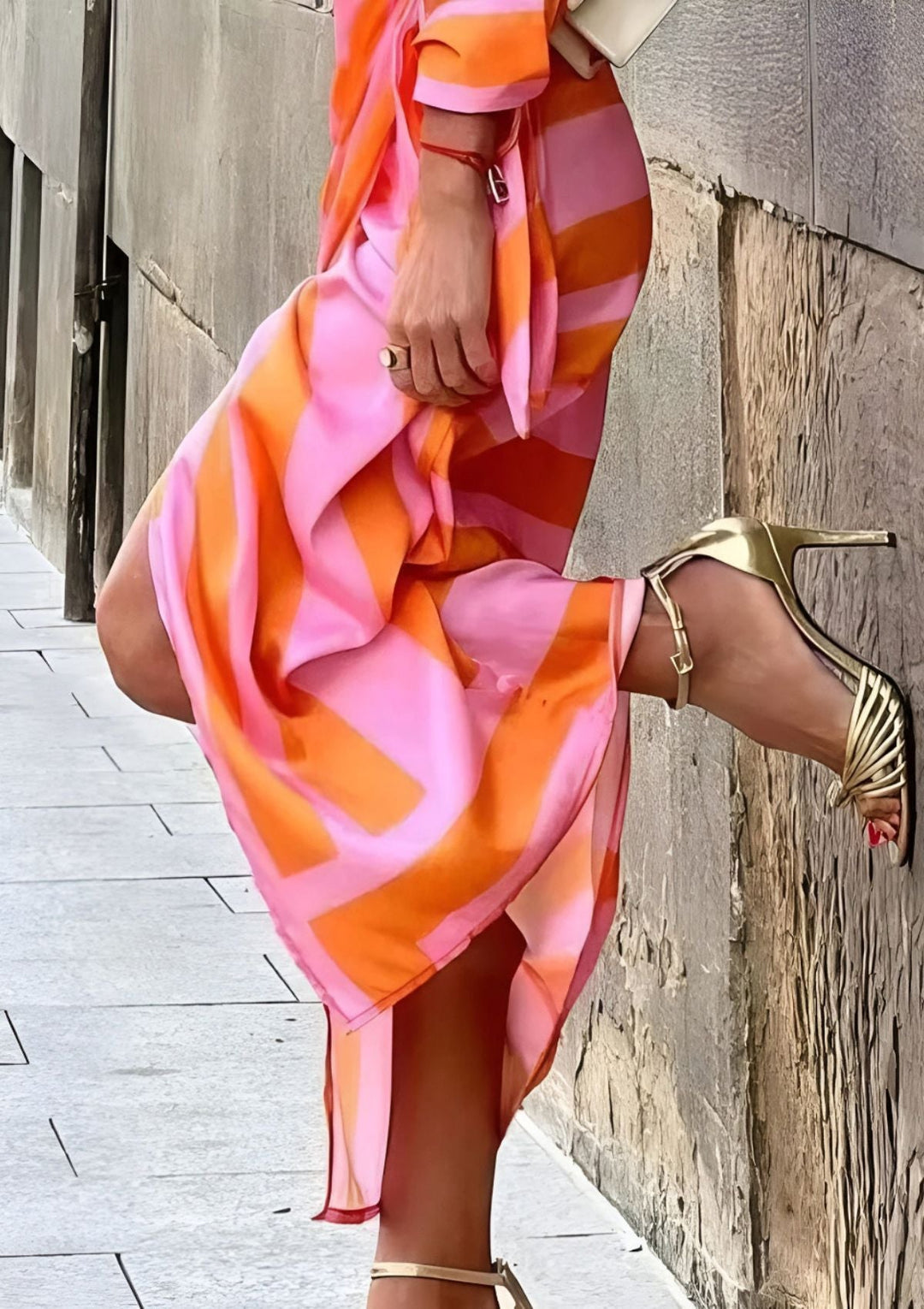Vrouwen Wrap Dress Met Print Elegante Stijl 2