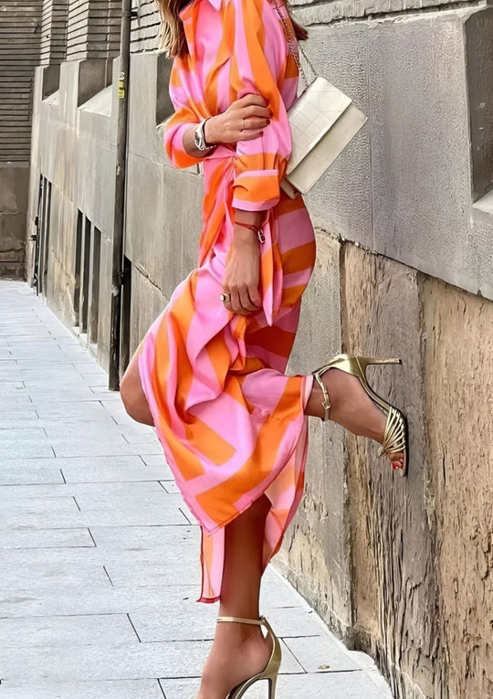 Vrouwen Wrap Dress Met Print Elegante Stijl 6