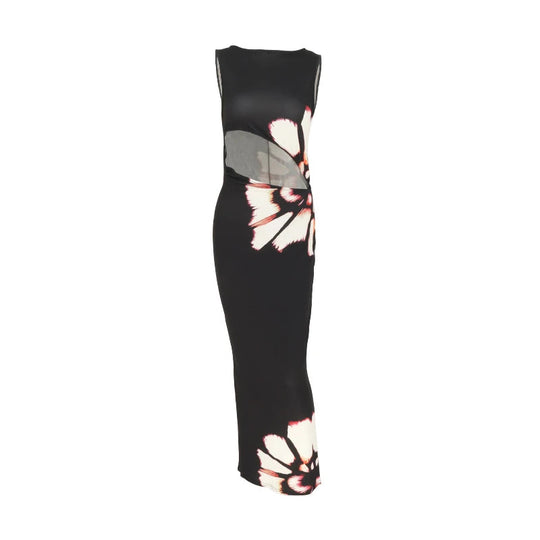Vrouwen Zomerjurk Met Bloemenprint En Cut-outs 4