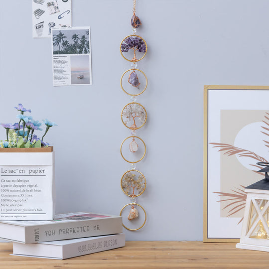 Wanddecoratie Levensboom met Kristallen Ringen 1