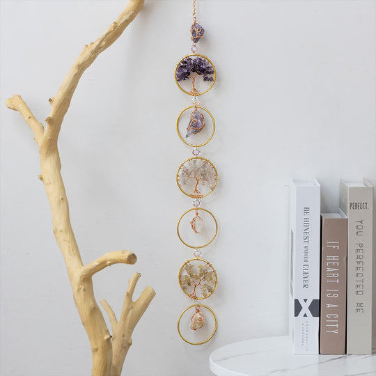 Wanddecoratie Levensboom met Kristallen Ringen 2