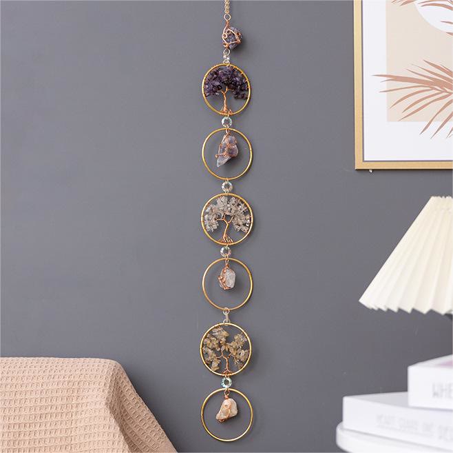 Wanddecoratie Levensboom met Kristallen Ringen 3