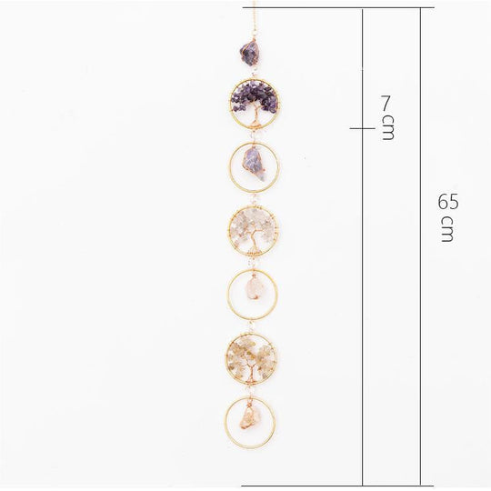 Wanddecoratie Levensboom met Kristallen Ringen 5