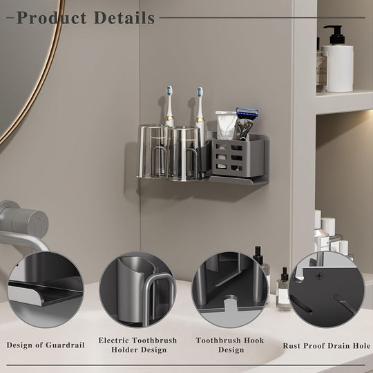 Wandgemonteerde Tandenborstelhouder voor Badkamer Organizer 3