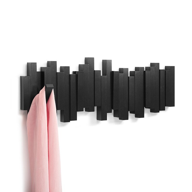 Wandkapstok van Massief Hout met Magnetische Haken 7