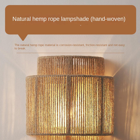 Wandlamp Boheemse Vintage Rotan 5