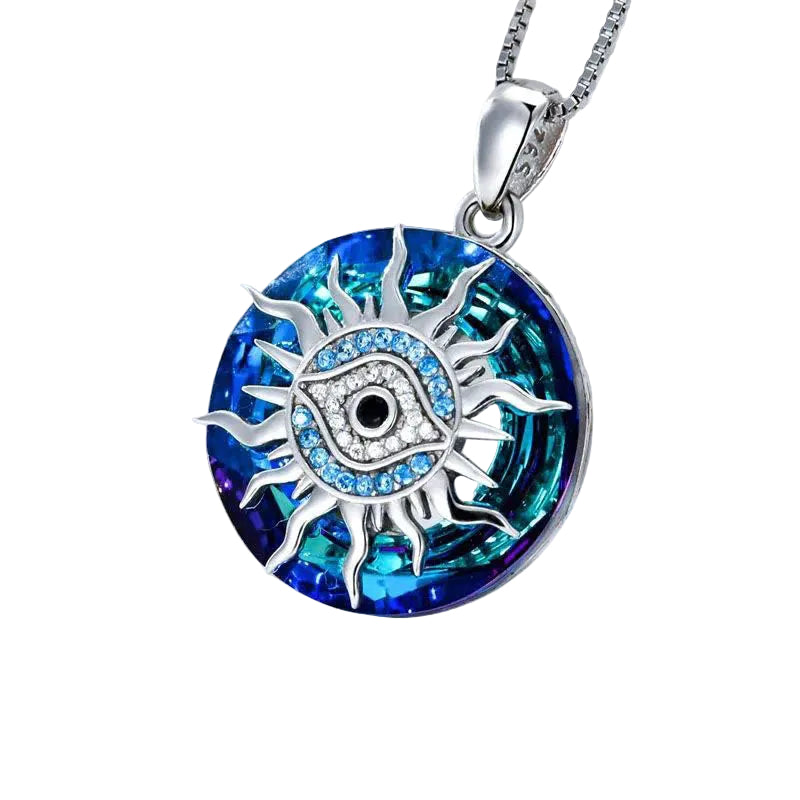 Zilveren Ketting Dames Met Boze Oog Talisman, Spiritueel Ontwerp, Verstelbare Lengte 0