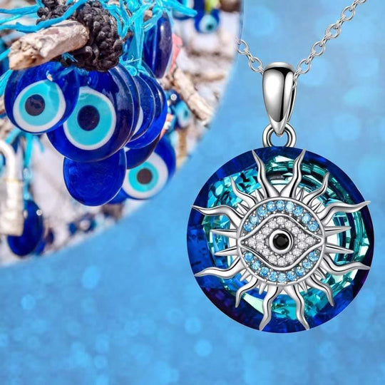 Zilveren Ketting Dames Met Boze Oog Talisman, Spiritueel Ontwerp, Verstelbare Lengte 4