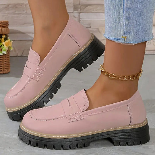 Zwarte Loafers Dames met Chunky Zool - Casual Suède Slip-On Schoenen 3