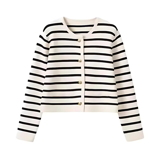 Dames gestreept gebreid vest