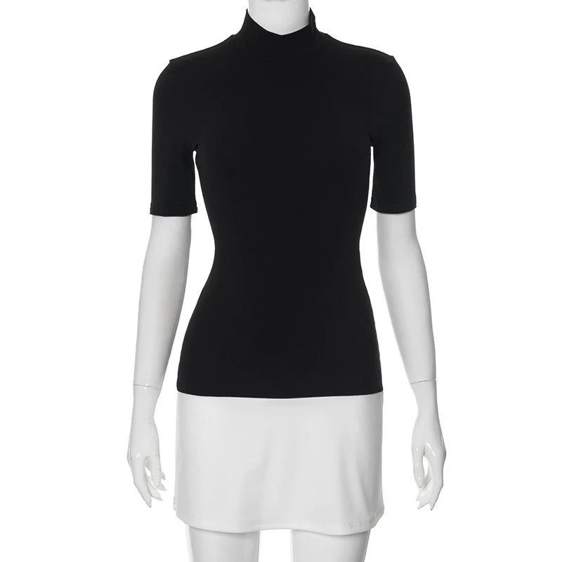 Dames patchwork bodycon jurk met col