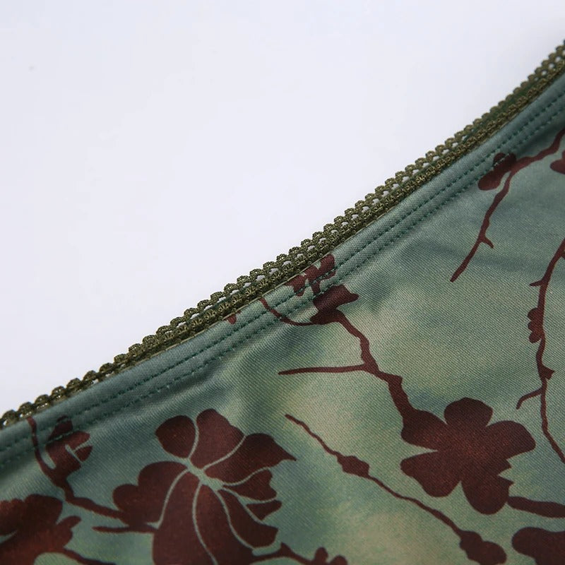 Vintage midi-rok met bloemenprint