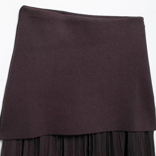 Dames Midirok met geplooide zijrits