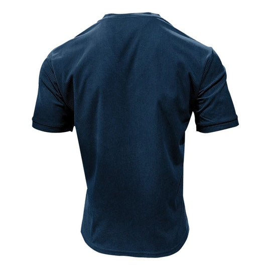 Corduroy V-hals T-shirt voor heren