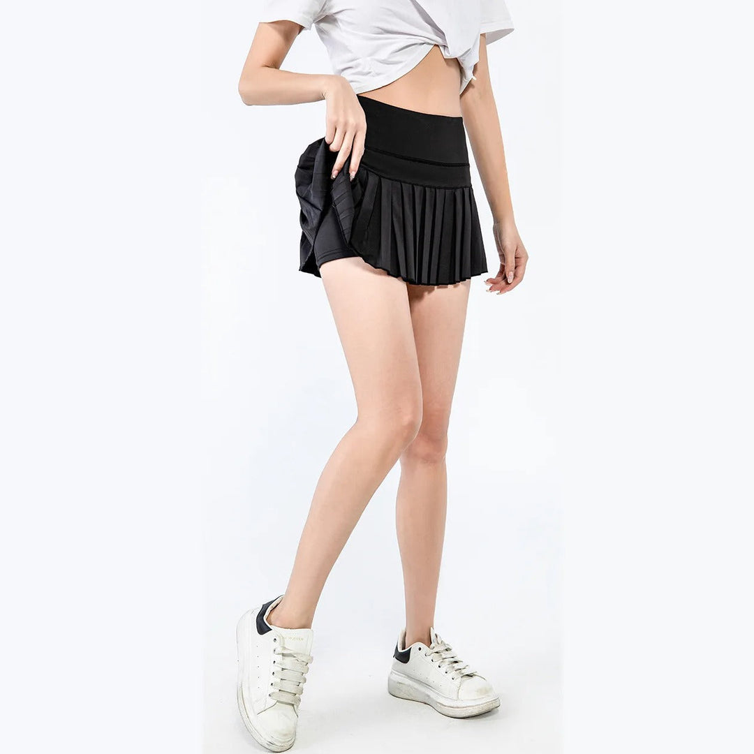 Geplooide tennisrokshorts voor dames