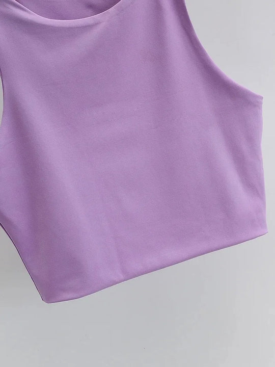 Dames mouwloze O-hals Slim Fit Tank Top