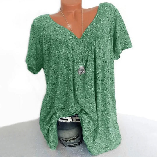 Dames tanktop met bloemenprint en V-hals