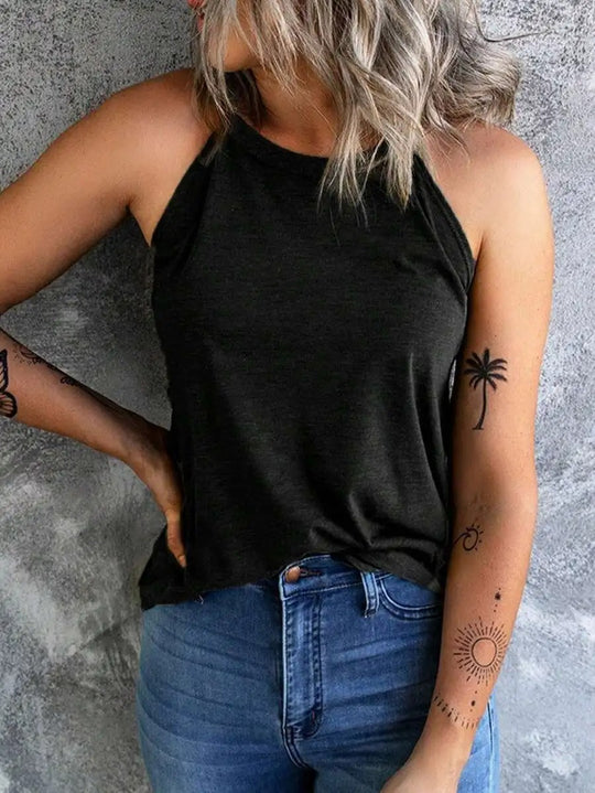 Dames mouwloze halter tanktop