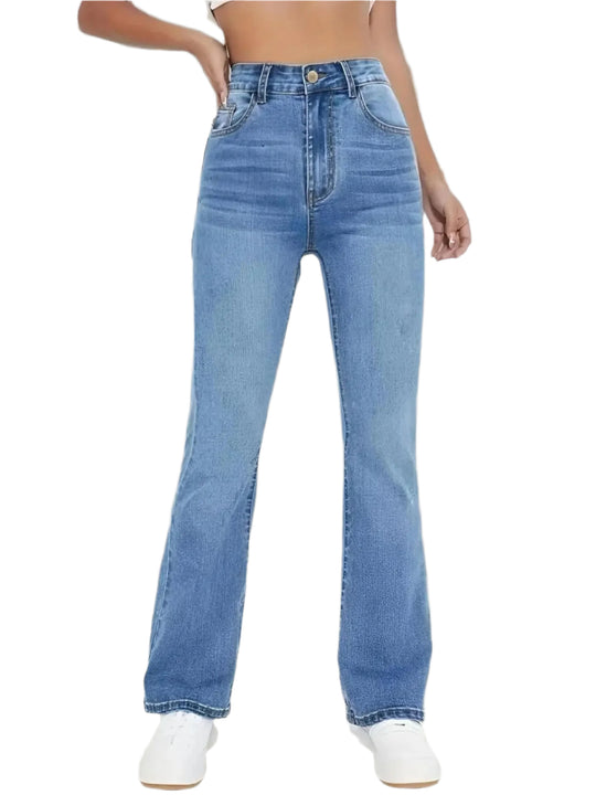 Denim broeken met hoge taille voor dames