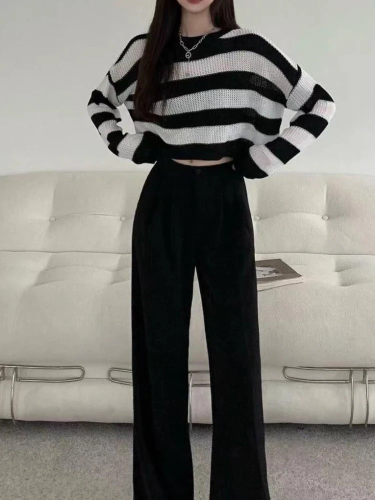 Dames Vintage Oversized Korte Trui