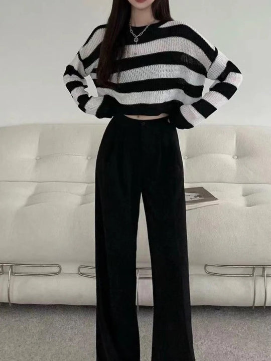 Dames Vintage Oversized Korte Trui