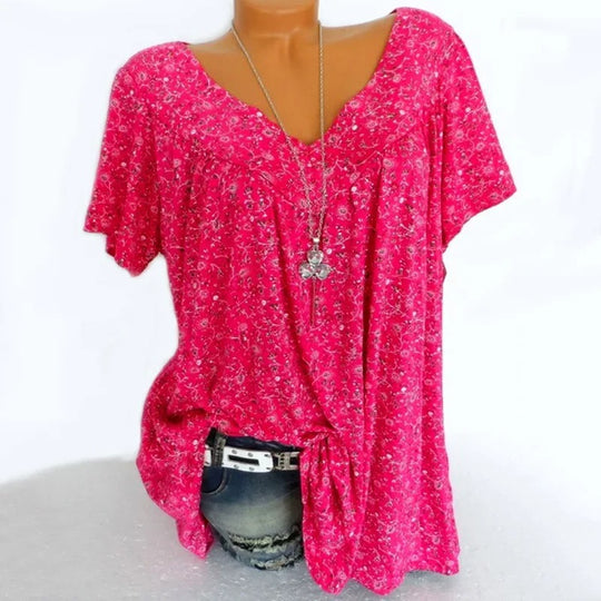 Dames tanktop met bloemenprint en V-hals