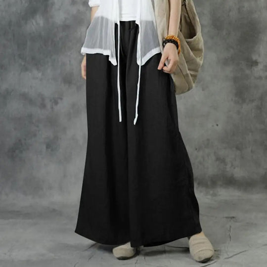 Casual Rechte Broek Met Wijde Pijpen Dames