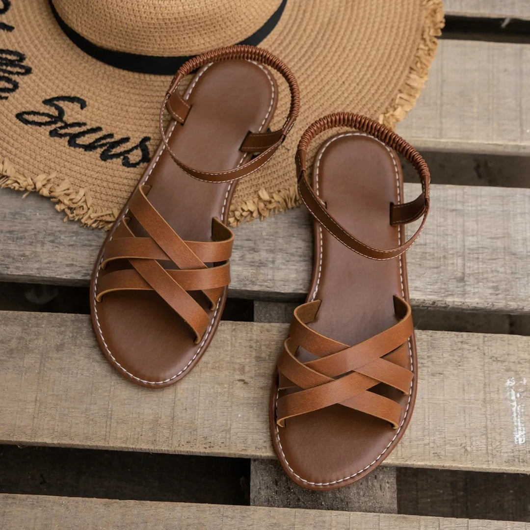 Vrouwen Elastische Band Platte Sandalen