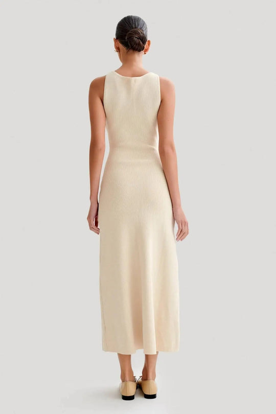 Knoopsluiting gebreide bodycon damesjurk