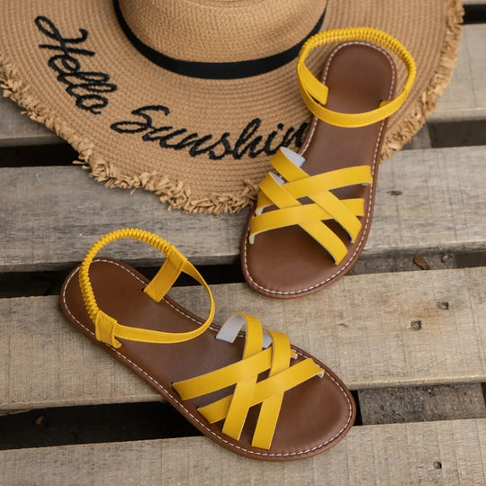 Vrouwen Elastische Band Platte Sandalen