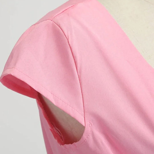 Dames V-hals Vintage Midi Dress