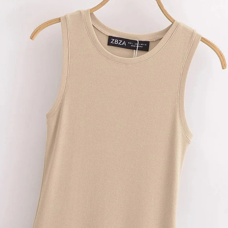 Dames mouwloze elegante maxi jurk