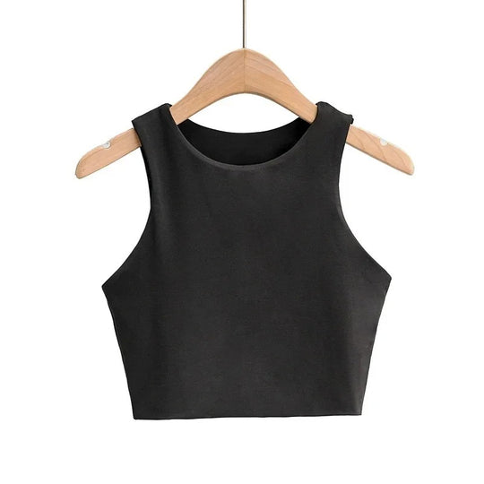 Dames mouwloze O-hals Slim Fit Tank Top